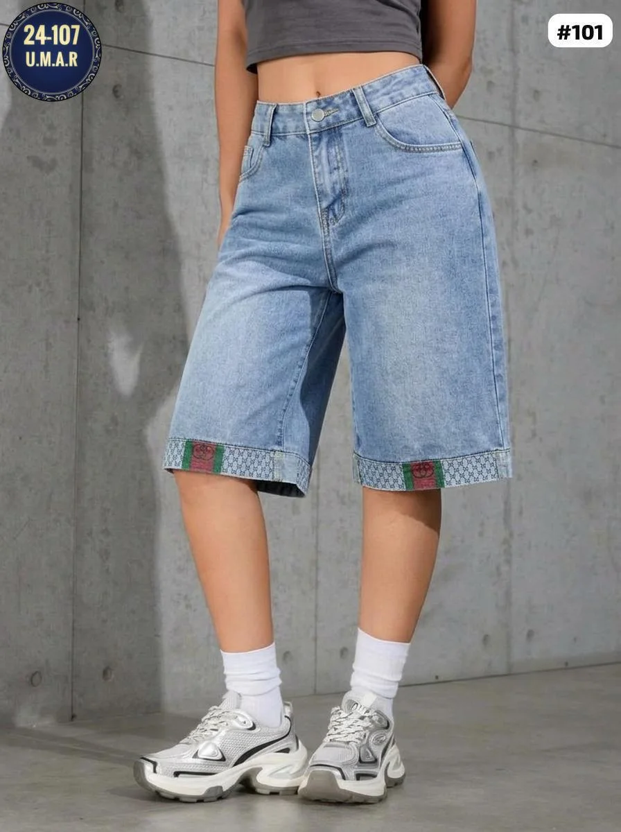 . НОВОЕ ПОСТУПЛЕНИЕ. Бомбические Шорты GUCCI джинс стрейч создают интересный стиль Смотрят