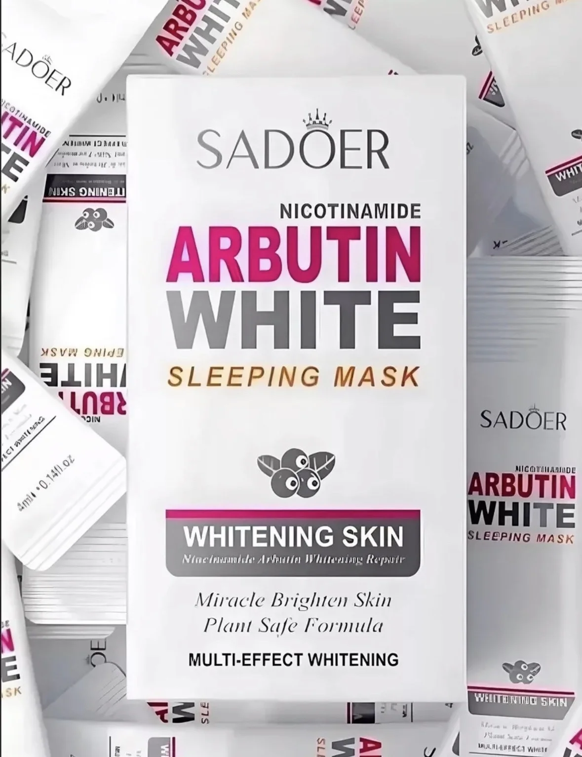 Акция Акция Ночная маска Sadoer Arbutin White осветляющая 20шт Цена 100 рублей Маска для